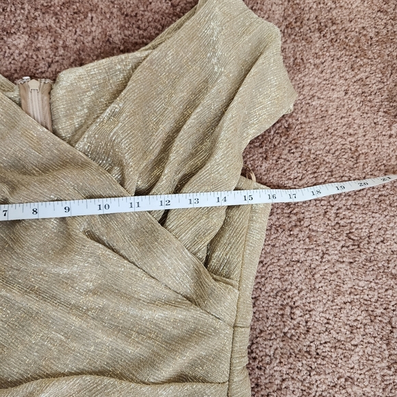 Talbot Runhof Off-The-Shoulder Gathered Metallic Voile Wide-Leg Jumpsuit… - Picture 10 of 16